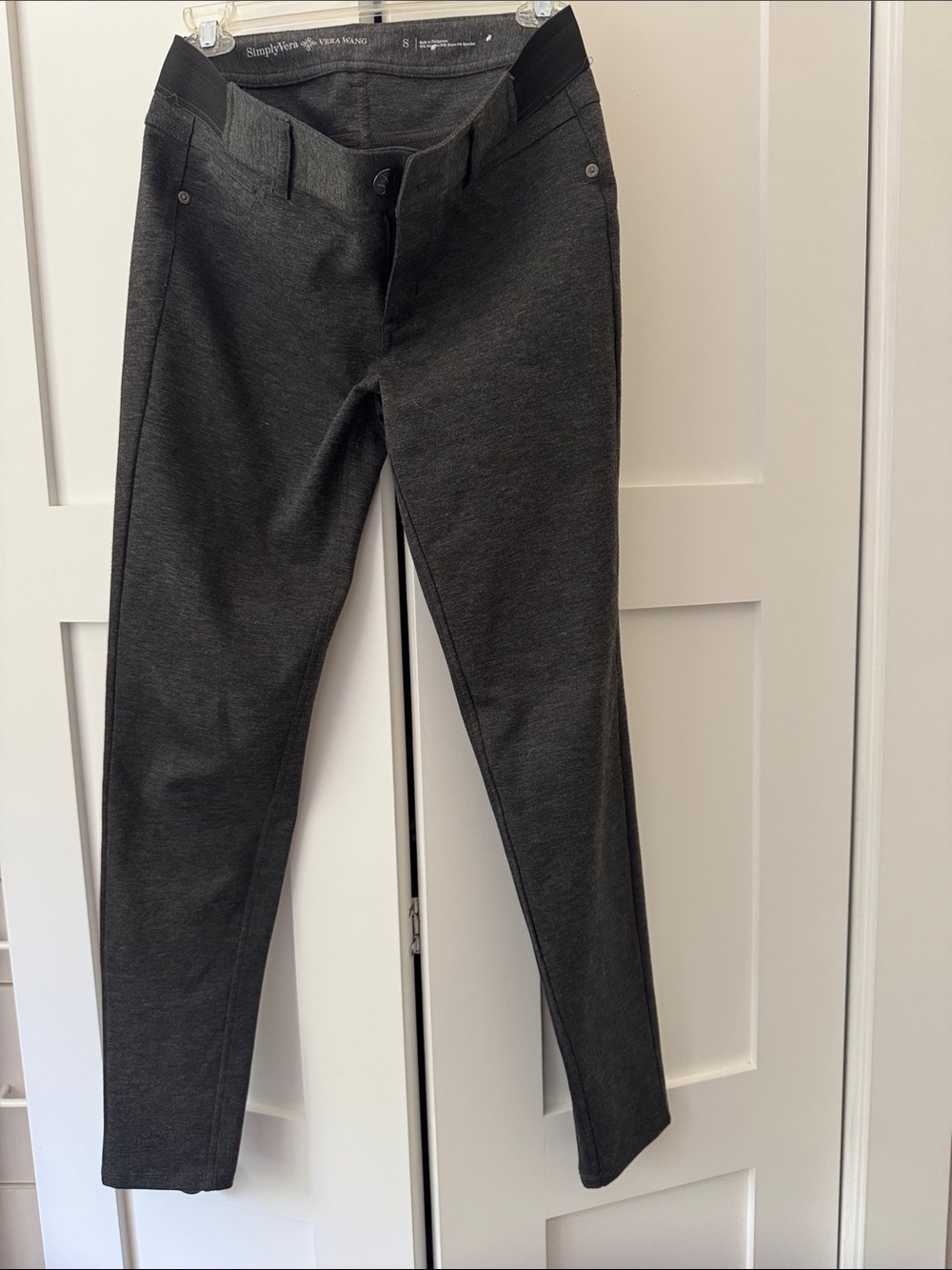 Simply Vera Vera Wang Dark Charcoal Gray Ponte Leggings